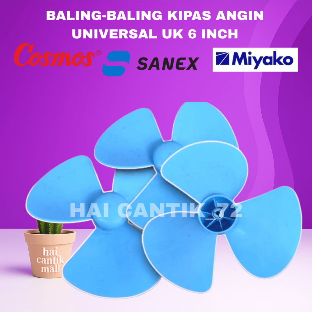 Baling-Baling Kipas Angin 6 Inch Universal – Cocok untuk Miyako & Cosmos