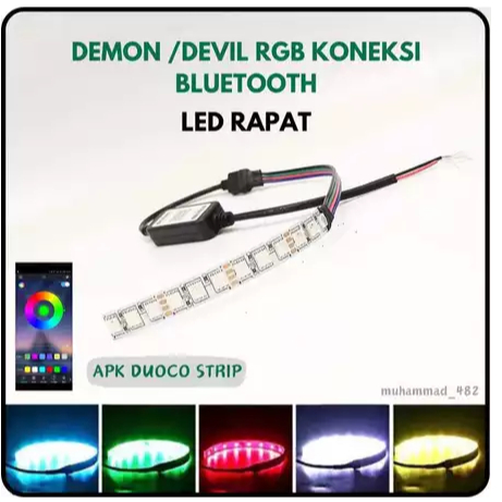 LAMPU LED DEMON RGB ANDROID/ DEVIL RGB KONEKSI HP BLUETOOTH LED RAPAT