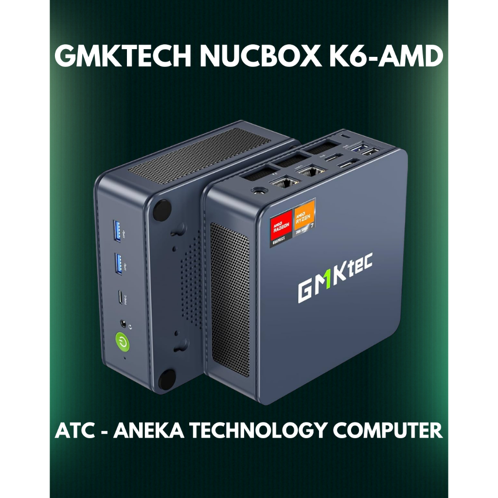 Mini PC Gaming GMKTec NucBox K6 AMD Ryzen7 7840HS HDMI DP USB Type-C Triple Display WIFi6E Dual LAN 