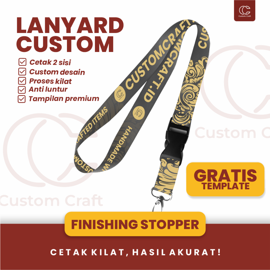

CUSTOM LANYARD CETAK 2 SISI / LANYARD KILAT PROSES 1-2 HARI/ CUSTOM LANYARD ID CARD CARD