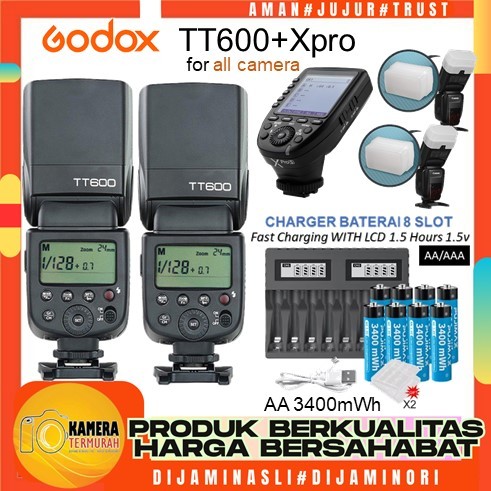 Paket Speddlite Flash Godox TT600 TT 600 tt600 plus Trigger Godox Xpro for Nikon Canon Sony Fuji