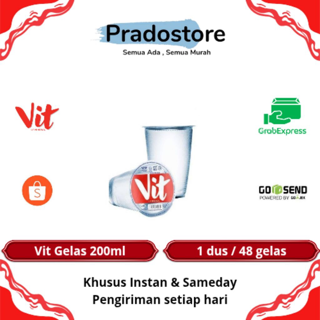 

Vit Air Mineral Dalam Kemasan Gelas 200ml [1dus / 48gelas]