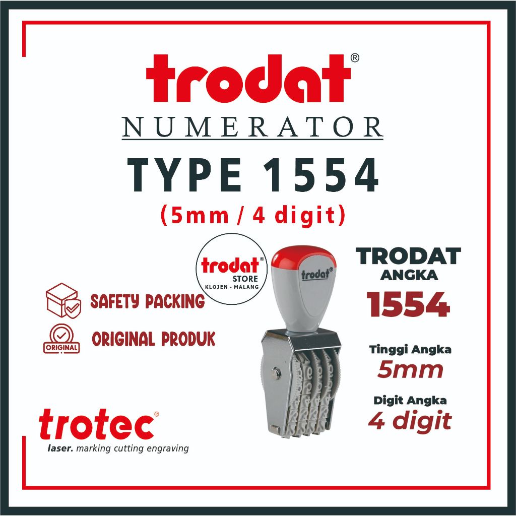 

Stempel Trodat 1554 (5mm 4digit) | STEMPEL TRODAT NUMERATOR (ANGKA DAN SIMBOL BISA DIPUTAR)