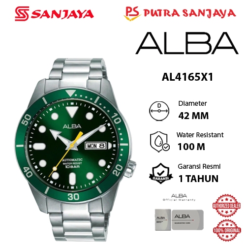 Jam Tangan Automatic ALBA AL4165 / AL4165X1 Original Garansi Resmi 1  tahun Stainless steel