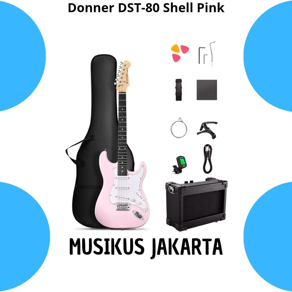 Donner DST-80 shell Pink / Gitar Elektrik Donner DST 80 Shell Pink / EC6857