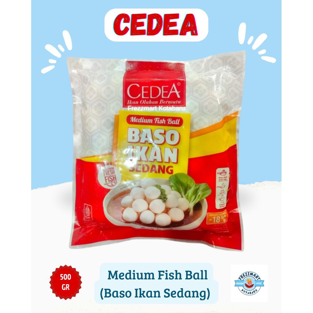 

CEDEA Baso Ikan Sedang - Medium Fish Ball 500 GR Halal Frozen Food Fresh Pontianak - Frezzmart Kotabaru