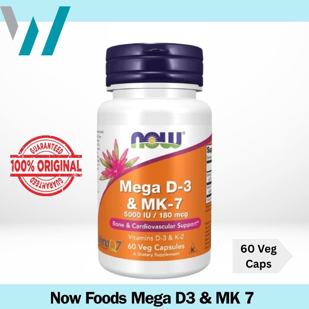 Mega D-3 MK-7 Vitamin Now D3 MK7 D 3 MK 7 Bone Cardiovascular 5000 iu