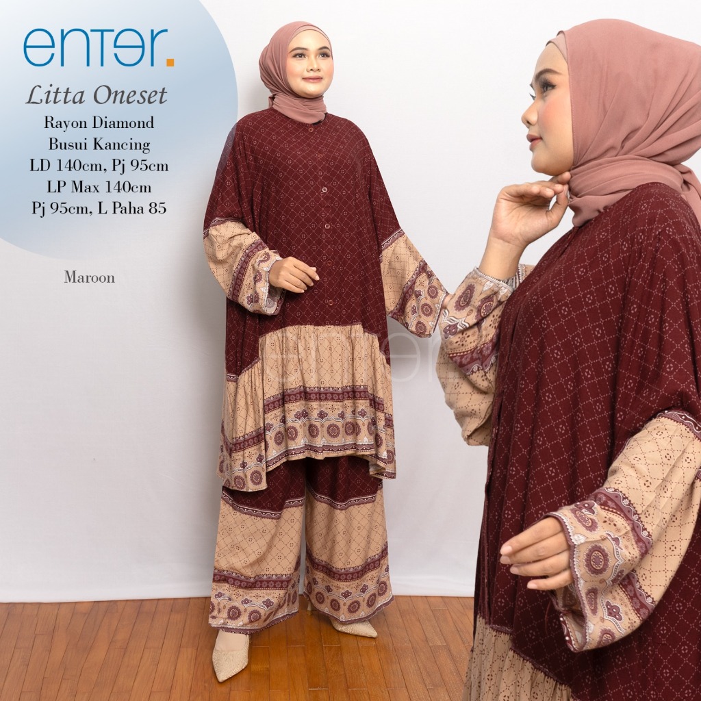 Liita One Set Setelan Jumbo Bahan Rayon Viscose Origi Adem Ld 140
