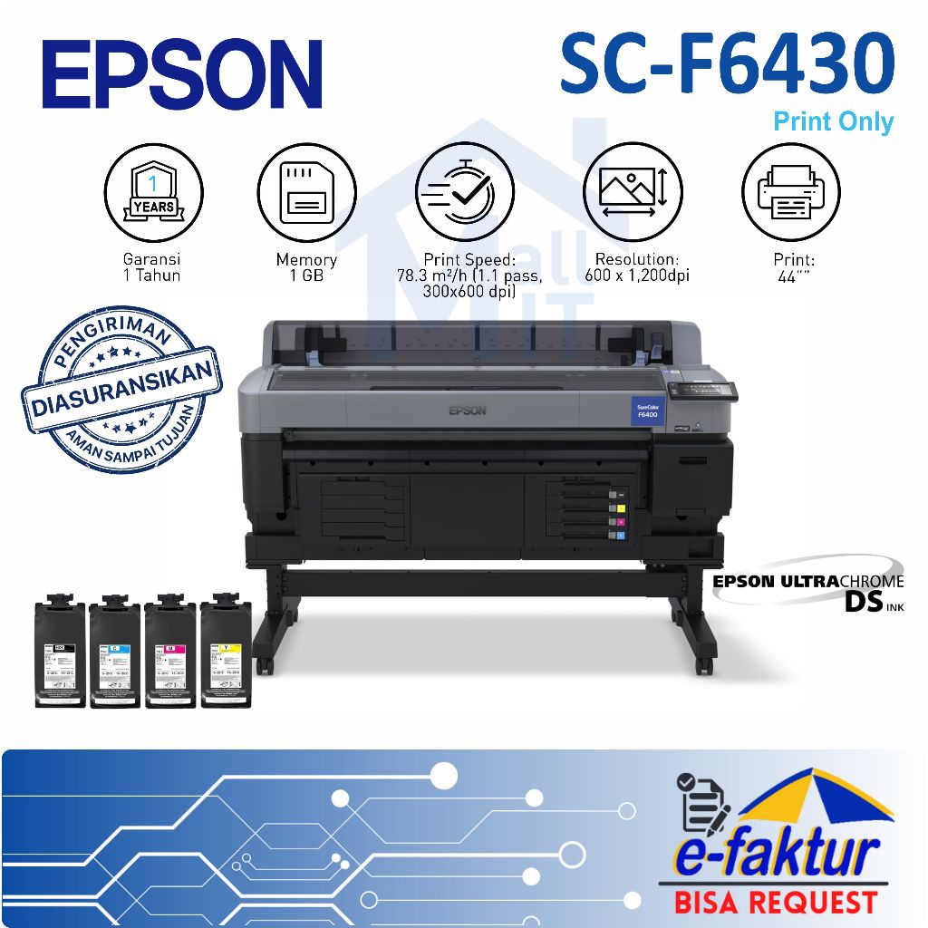 MALLIT EPSON Printer Epson Sublimasi Surecolor SC-F6430 SC F6430 Pengganti SC F6330 44" Resmi
