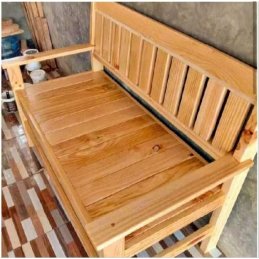 Kursi Teras / Kursi Warung kayu panjang 130 cm