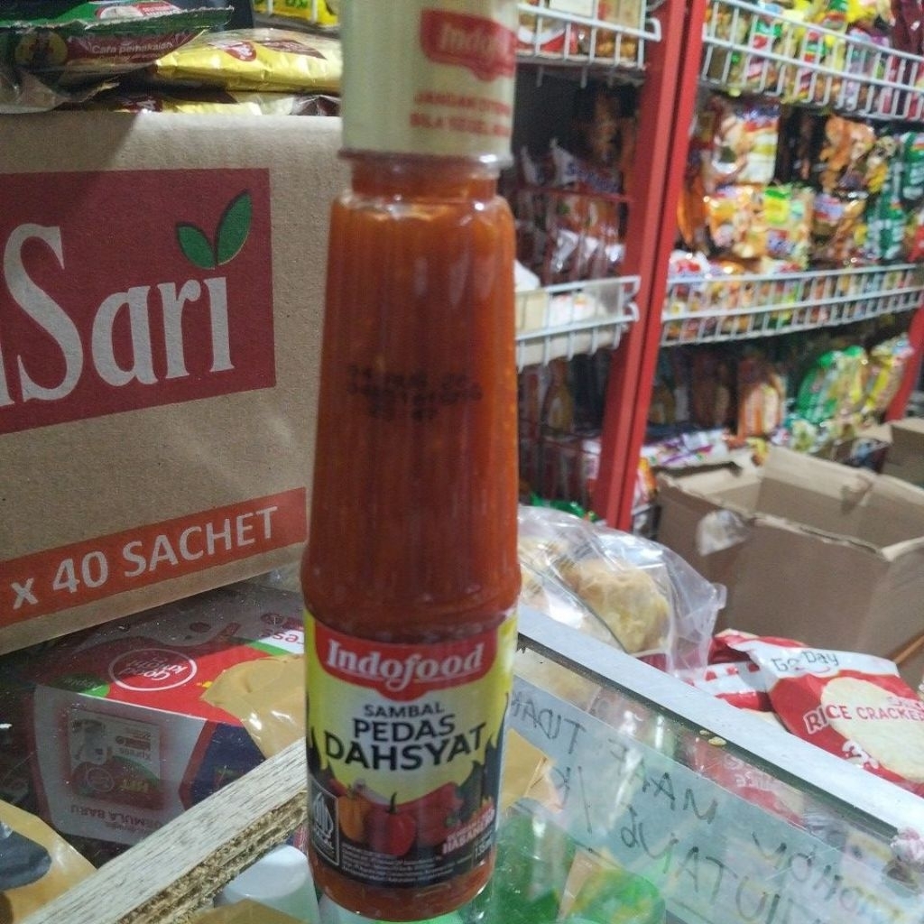 

[Harga Grosir]Saos Sambal pedas Dahsyat kemasan botol 135 ml