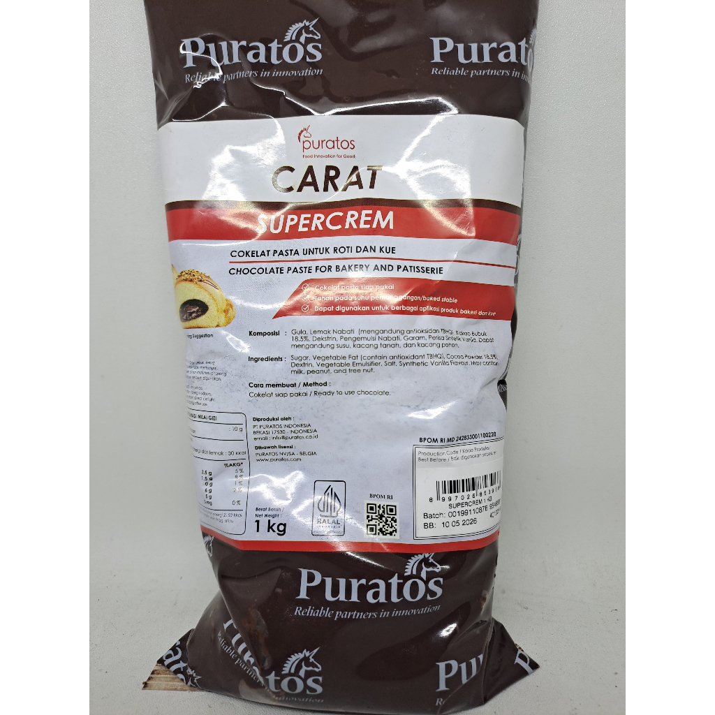 

PURATOS CARAT SUPERCREAM 1KG - COKLAT FILLING