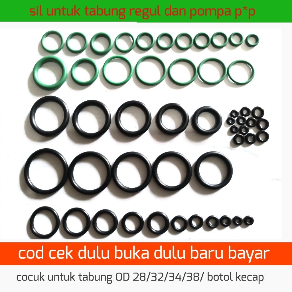 sil tabung od 28=32=34=38 +sil botol + sil regul