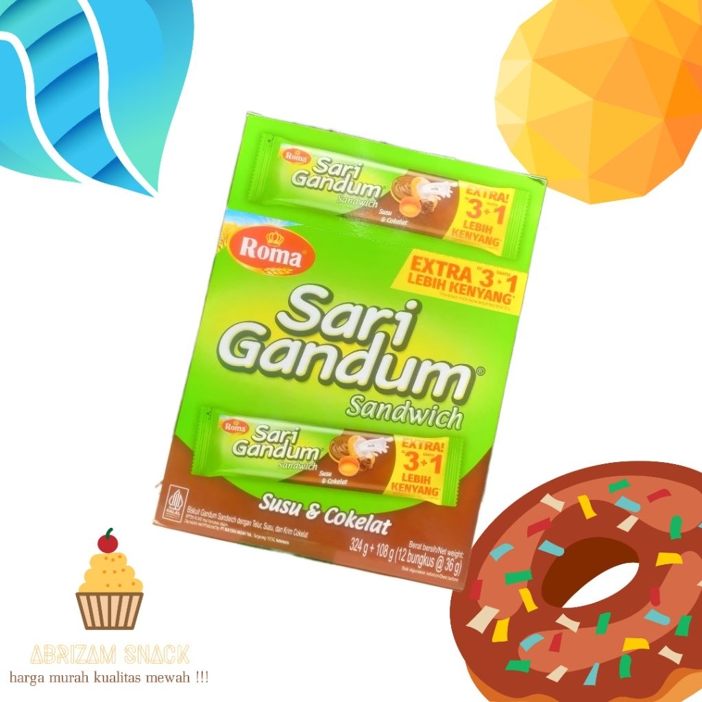 

ROMA SARI GANDUM SANDWICH CHO 324G+108G