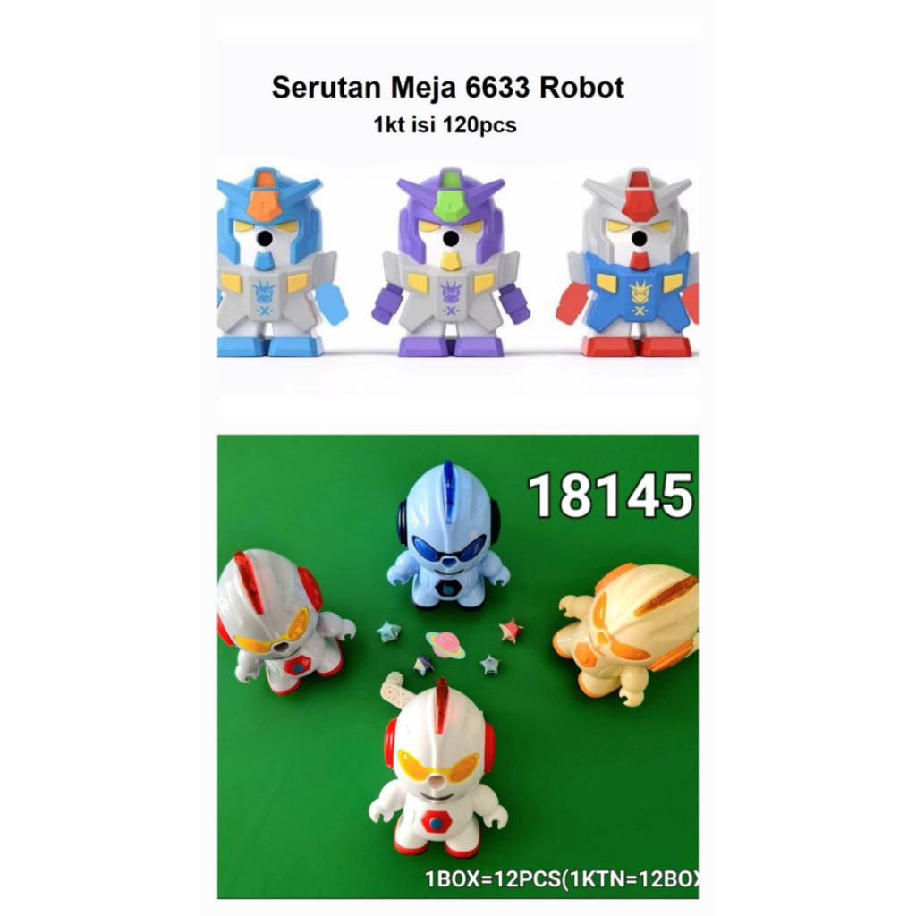 

[FREE BUBBLE+DUS] Serutan Meja Putar Duduk Fancy Robot Robotic Transformers 6633 ultra man ultraman