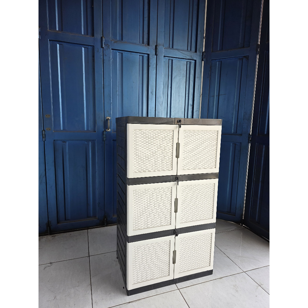 Gunplas Lemari Plastik/Kabinet Jumbo Susun 3 dan Susun 4 Full Kunci - Lemari Kabinet Plastik