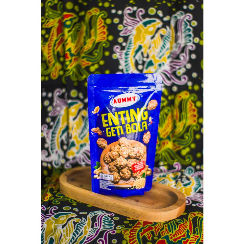 

Enting Geti Bola AUMMY Kemasan Stand Up Pouch Zipper 175 Gram