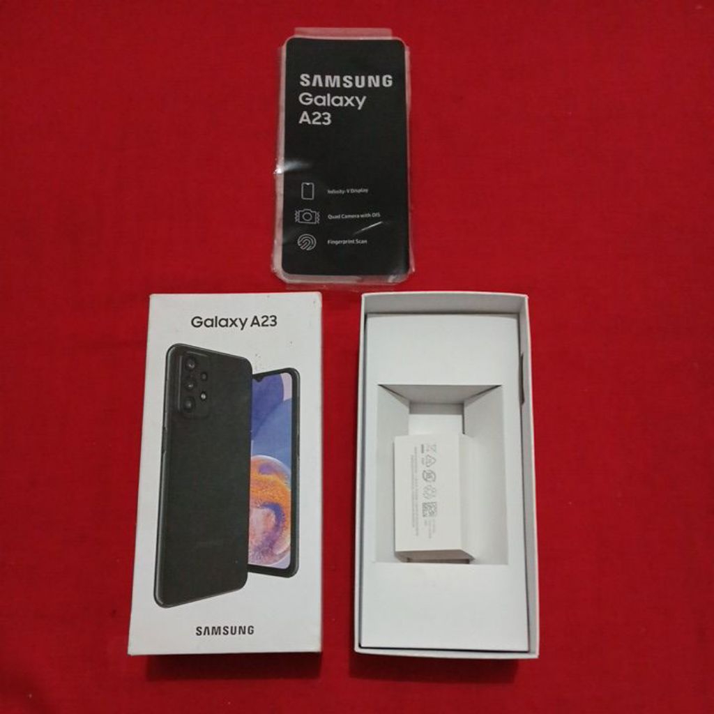 dus box samsung a23 black original 100% copotan