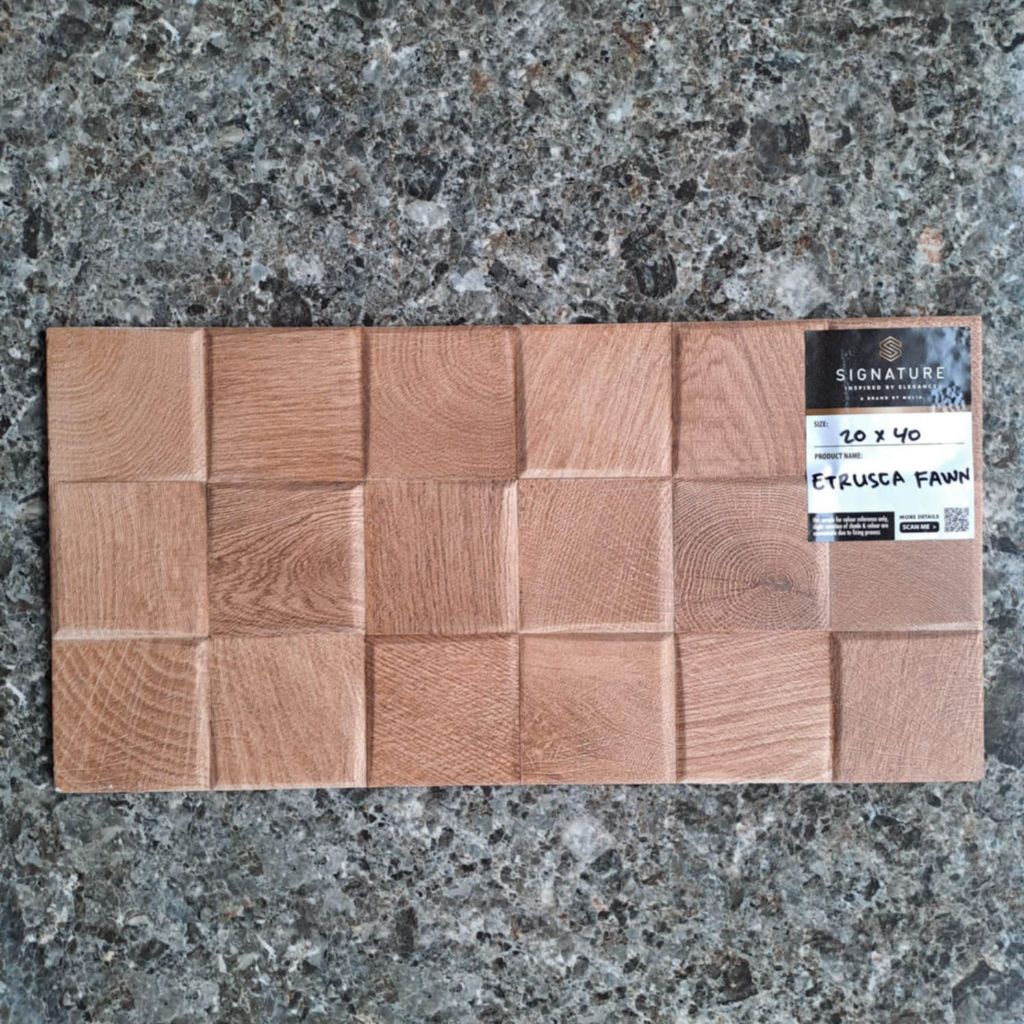 (Ongkir Diluar Aplikasi) Keramik Dinding Batu Alam 20x40 ETRUSCA FAWN Mulia