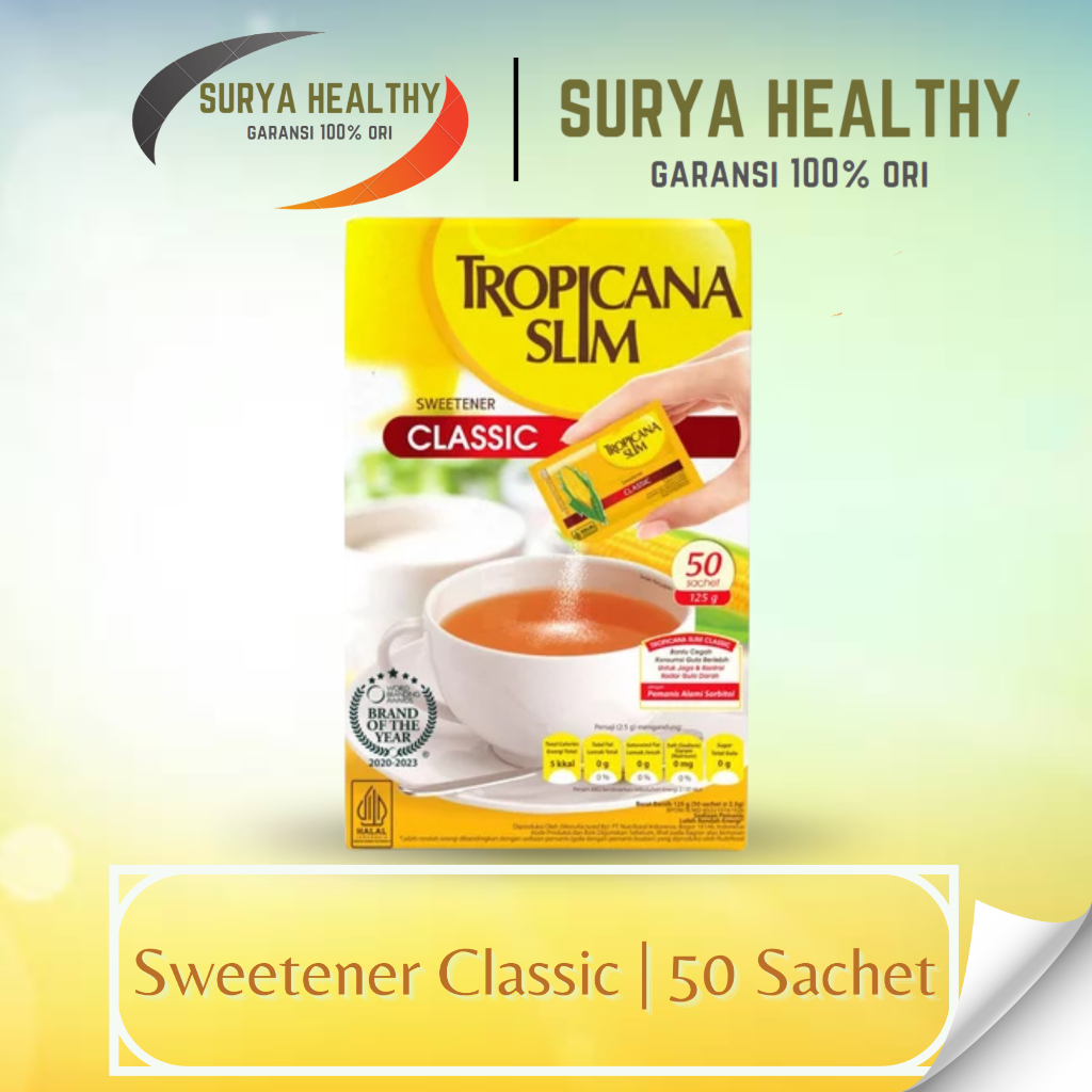 

TROPICANA SLIM SWEETENER CLASSIC 50 SACHET - PEMANIS UNTUK BANTU BATASI GULA