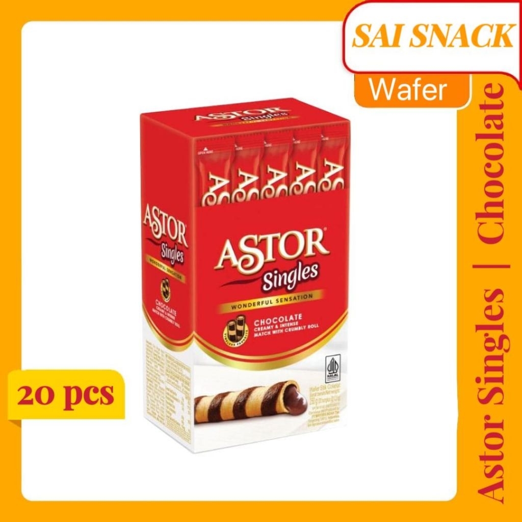 

Wafer Astor Singles Isi Cokelat Tebal dan Renyah