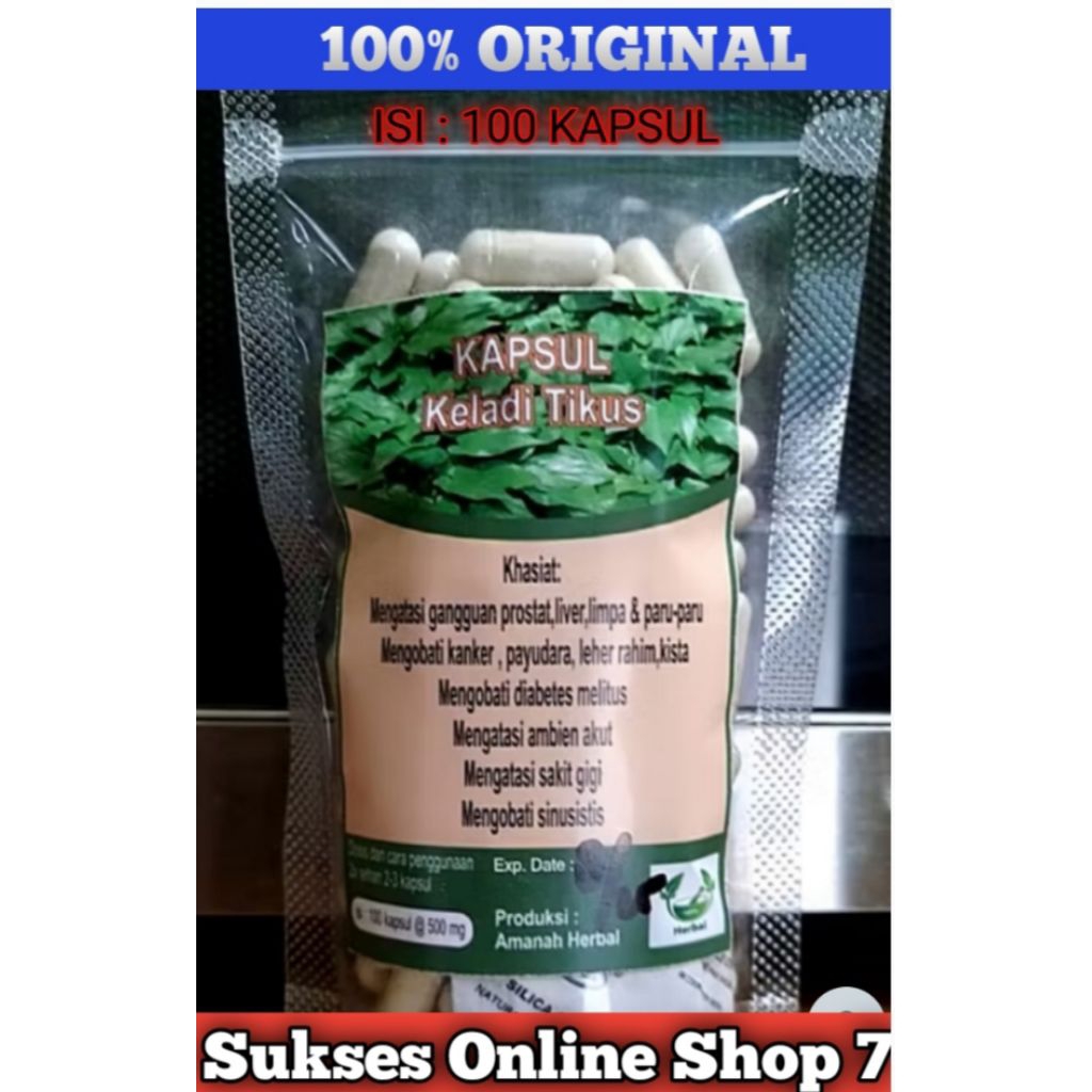 Kapsul Keladi Tikus Asli Original 100 Kapsul