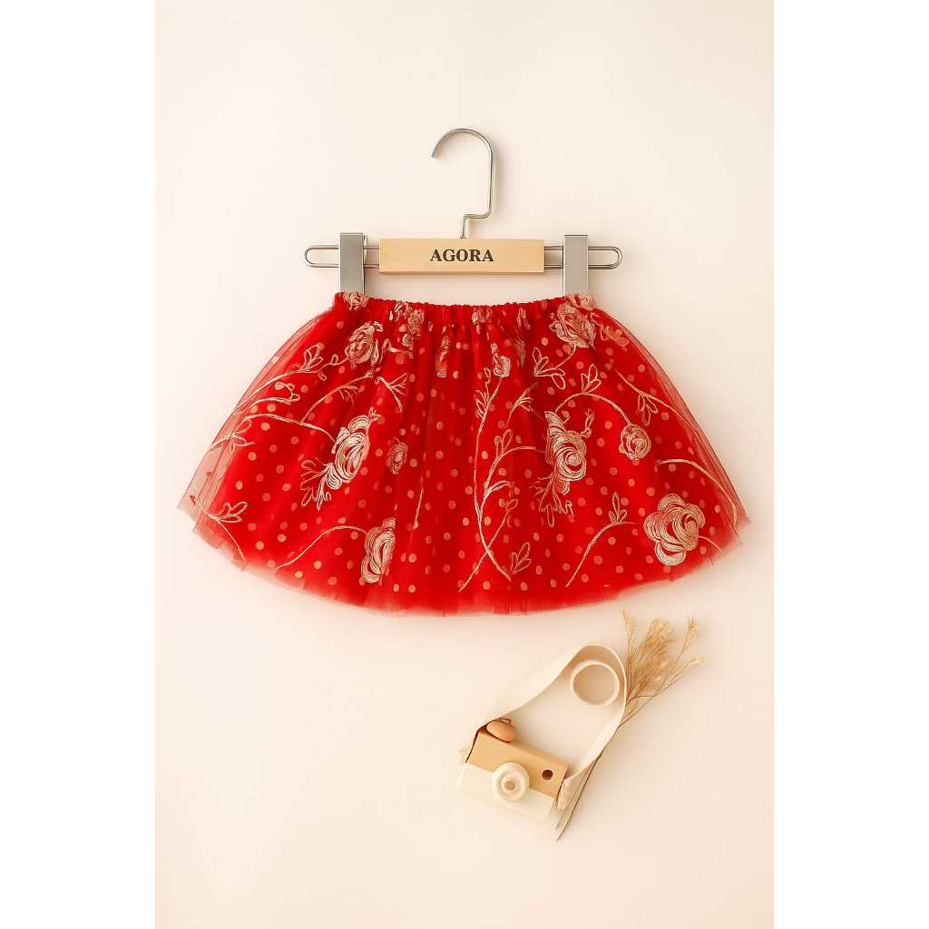 ROK IMPORT ANAK PEREMPUAN APLIKASI BORDIR BUNGA R001