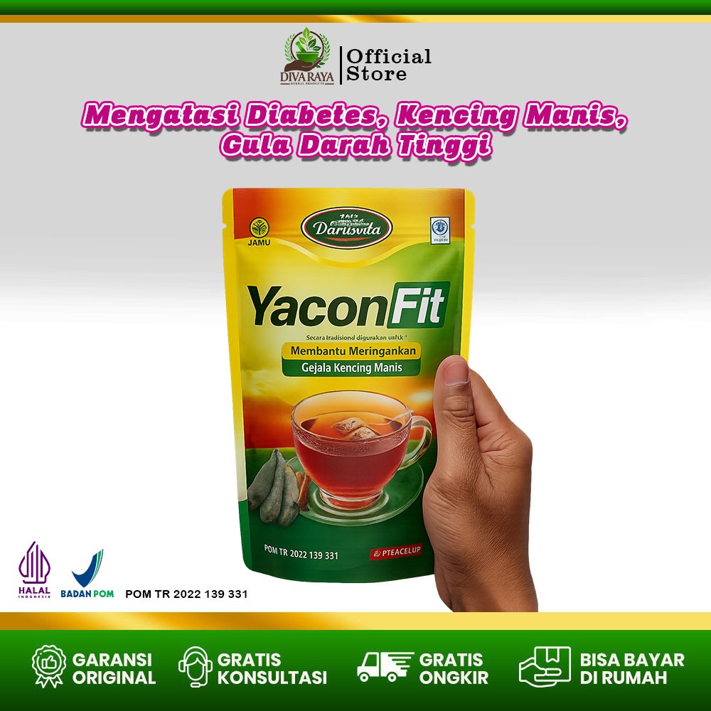 

Teh Celup Insulin Daun Yacon YaconFit Darusyifa Bpom Mengatasi Diabetes Kencing Manis Gula Darah
