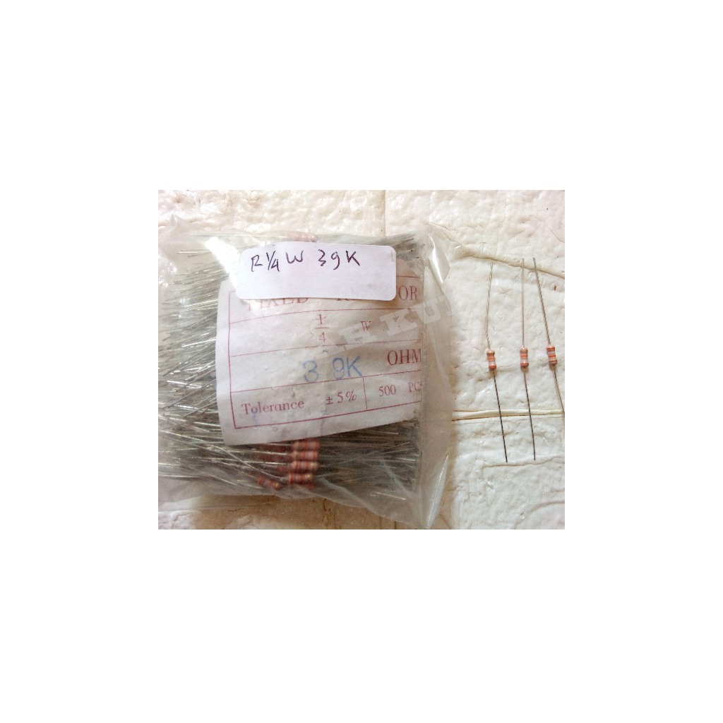 RESISITOR /R CARBON FILM (1/4 WATT) VARIASI UKURAN 20 OHM/ 20K/ 22 OHM/ 22K/ 27 OHM/ 27K/ 30K/ 39 OH