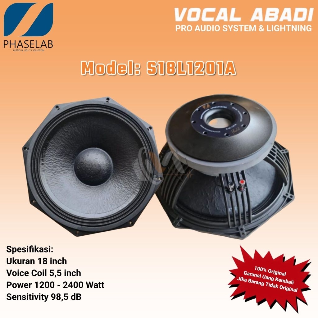 SPEAKER COMPONENT PHASELAB S18L1201A