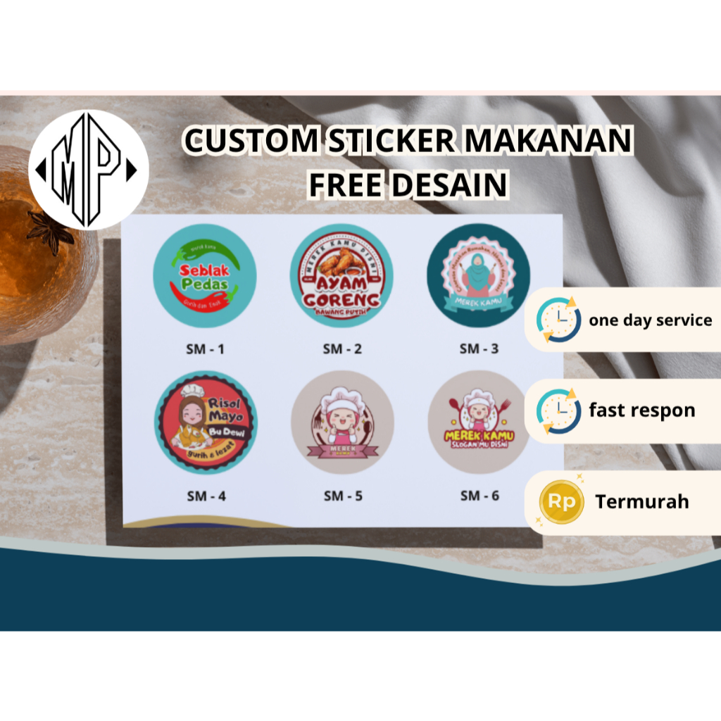 

sticker label makanan custom free desain bebas req ukuran - MP