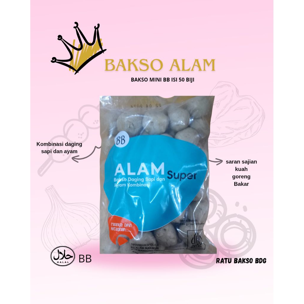 

Bakso alam mini super BB isi 50 biji