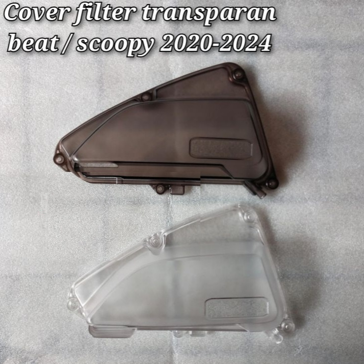 Cover Filter Transparan Honda Beat Deluxe / Genio / Scoopy Prestige Tutup Filter Smoke Clear