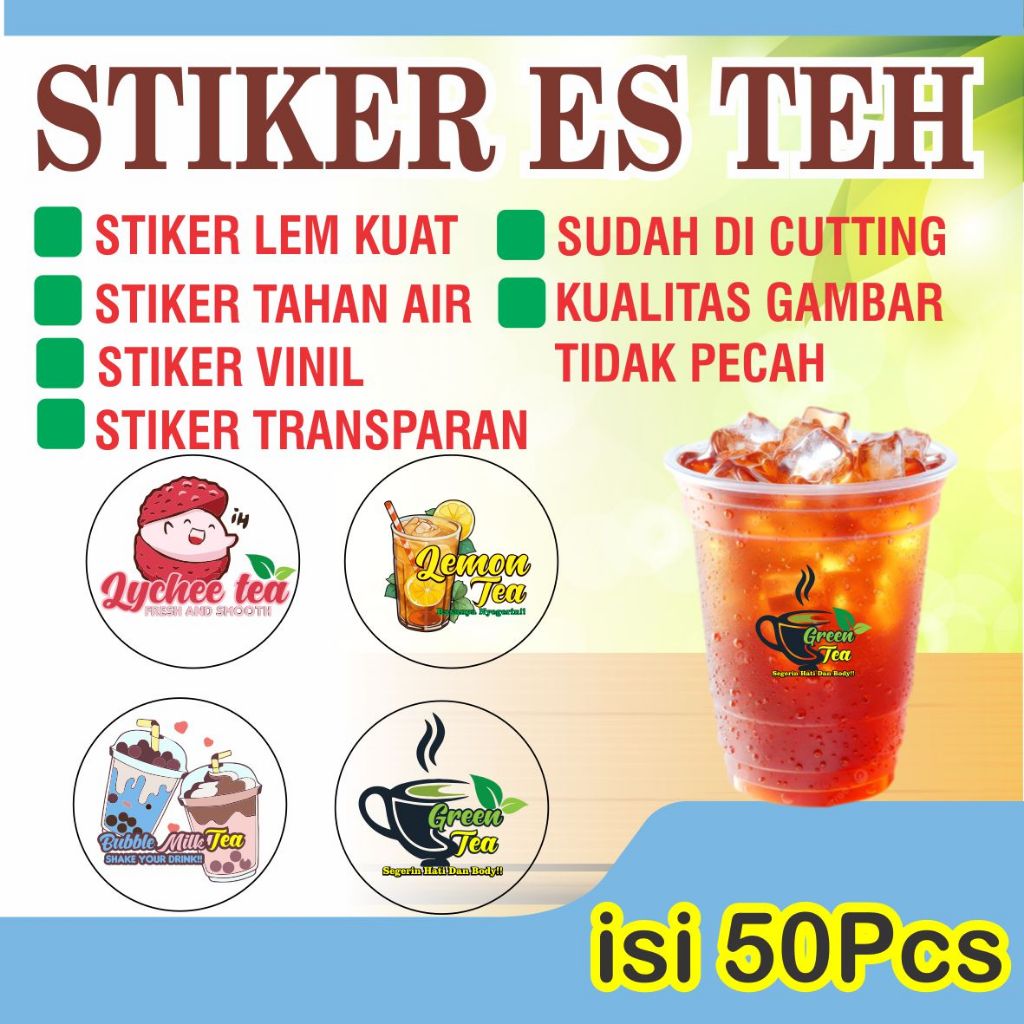 

STIKER GELAS CUP MINUMAN ES TEH STIKER TRANSPARAN