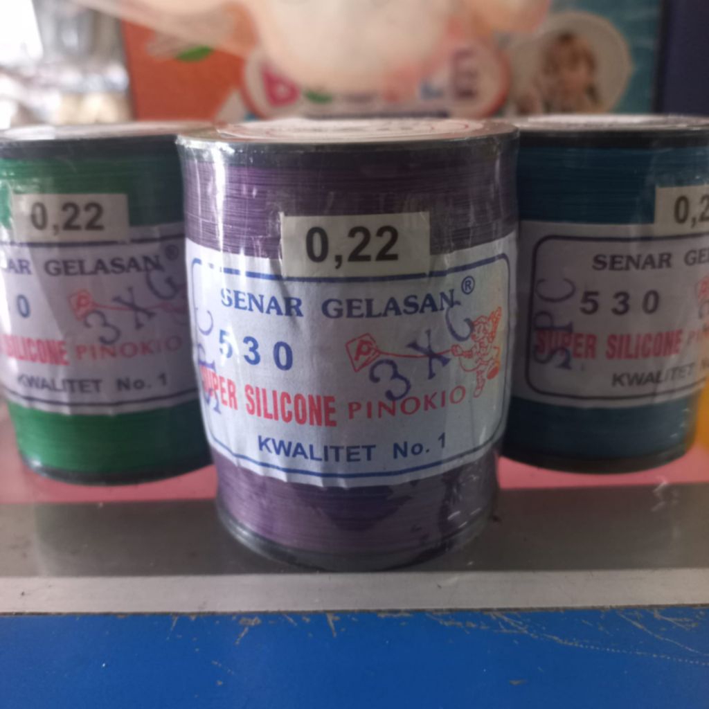 benang layangan benang senar gelasan 530 super silicone pinokio 0.22
