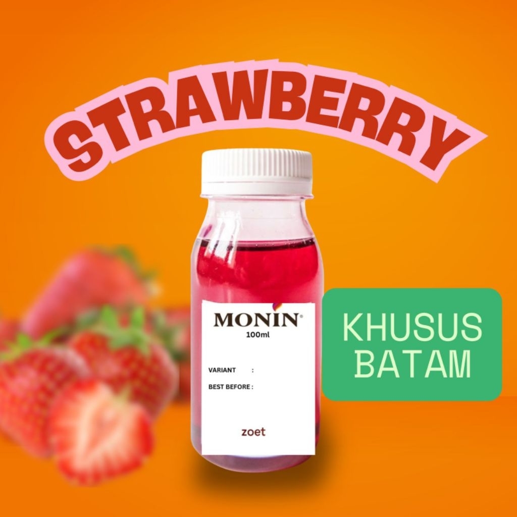 

Monin Syrup Strawberry Repack Coffee Sirup 100% Original (KHUSUS BATAM)
