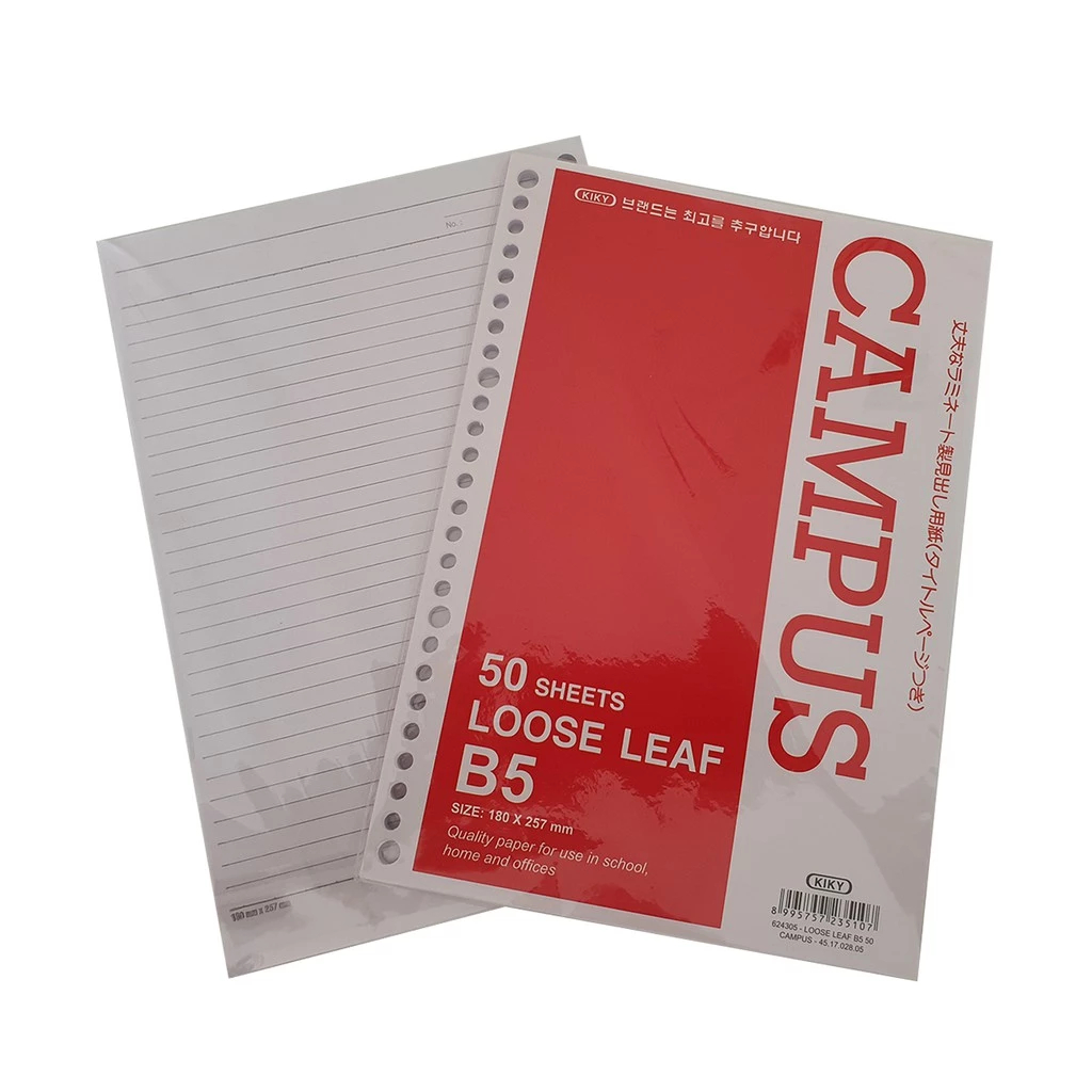

KIKY Loose Leaf / Kertas File Putih Bergaris Ukuran B5 50 Lembar