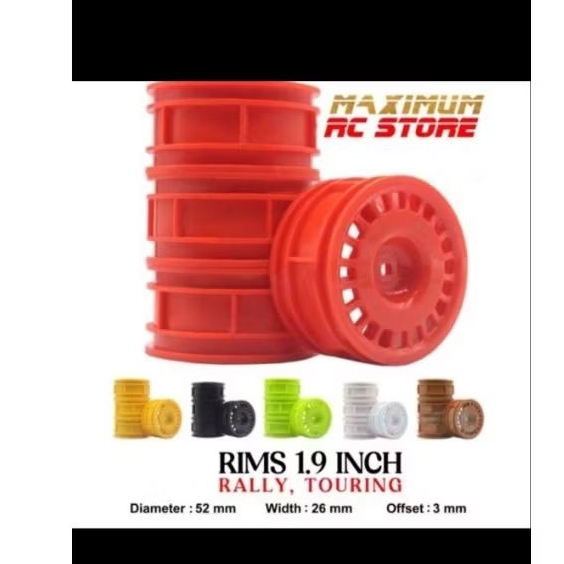 velg 1.9 max02 rally tourinh 1/10 26mm tamiya lcptg snrc carten vrx