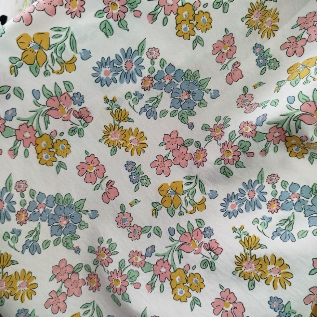 Kain Katun Muslim Motif Bunga Vintage – Cocok untuk Gamis, Dress, Atasan Muslim – Kain Katun Muslim 