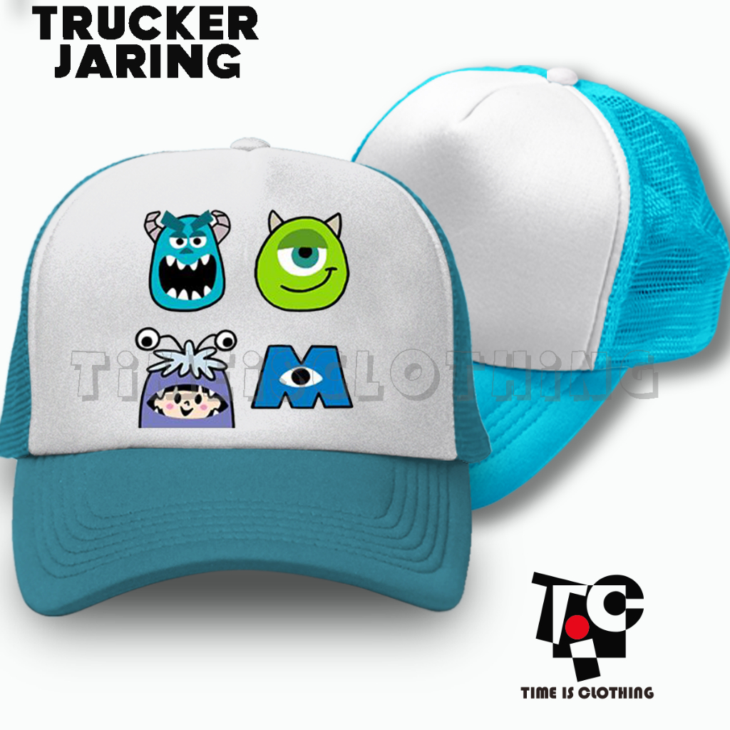 Topi MONSTER INC /Topi Games Anime Kartun /Topi Trucker Jaring Snapback /Topi Skena Trucker Hat /Top