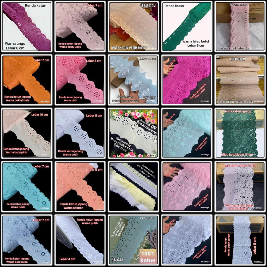 per meter renda katun bordir