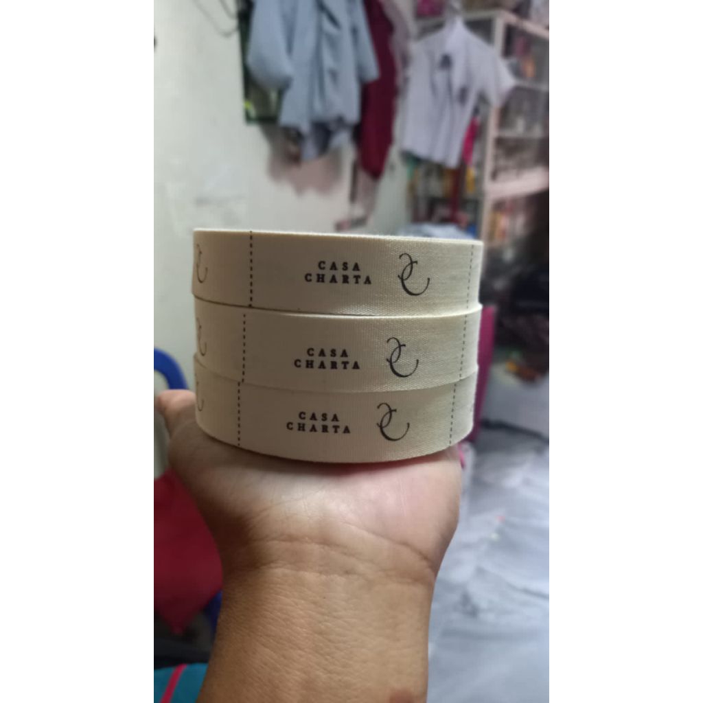 

pita katun 2cm 18 meter custom nama