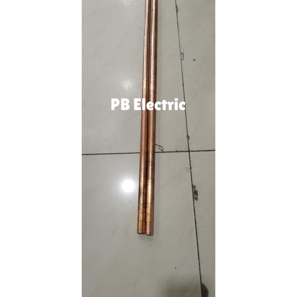 Batang Tembaga Grounding Rod Diameter 19 mm Panjang 4 Meter untuk Sistem Pentanahan