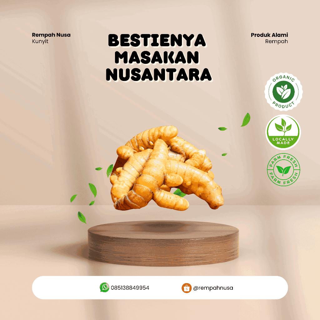 

Kunyit Segar Alami – Rempah Tradisional Kaya Manfaat | Bumbu Dapur & Herbal Sehat
