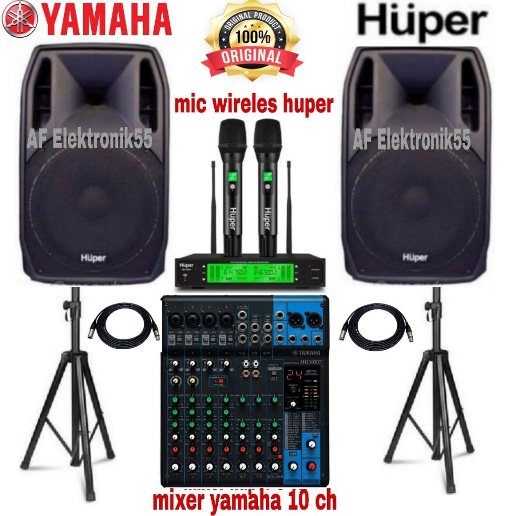 Paket Sound System Speaker Huper AK 15 A. Mixer Yamaha Original
