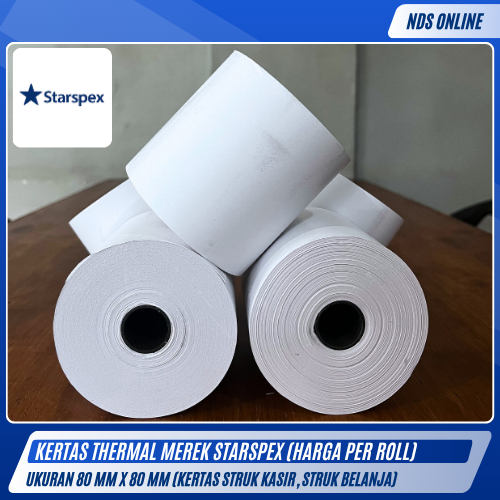 

Kertas Thermal 80x80 mm Starspex - Per Roll | Struk Kasir Belanja Printer Thermal
