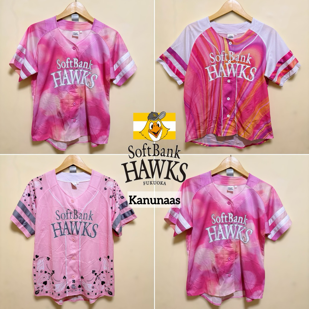 SoftBank HAWKS Baju BaseBall / SoftBall Wanita