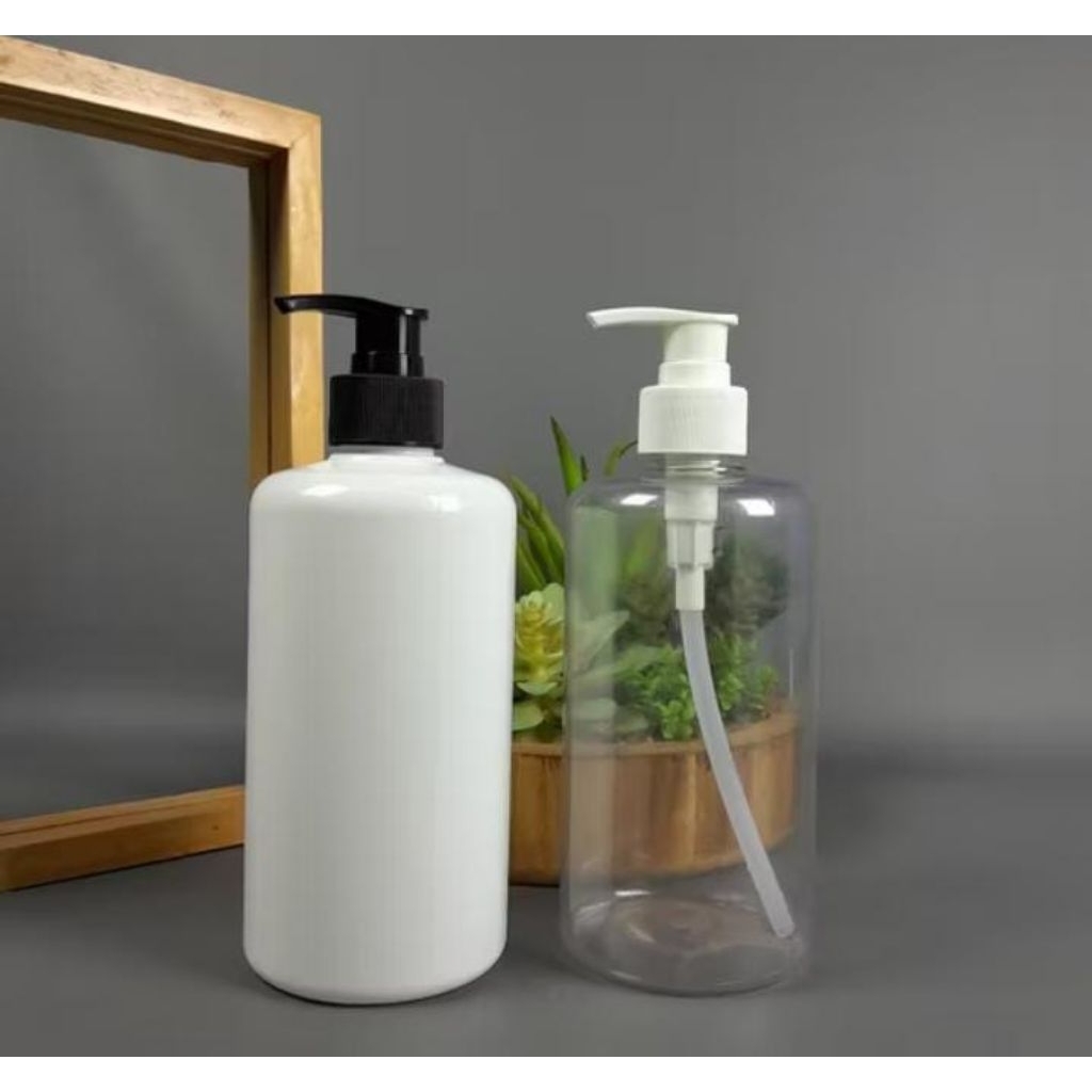 BOTOL PUMP PUTIH/BOTOL PUMP 500ML TUTUP PUTIH/BOTOL SABUN MANDI