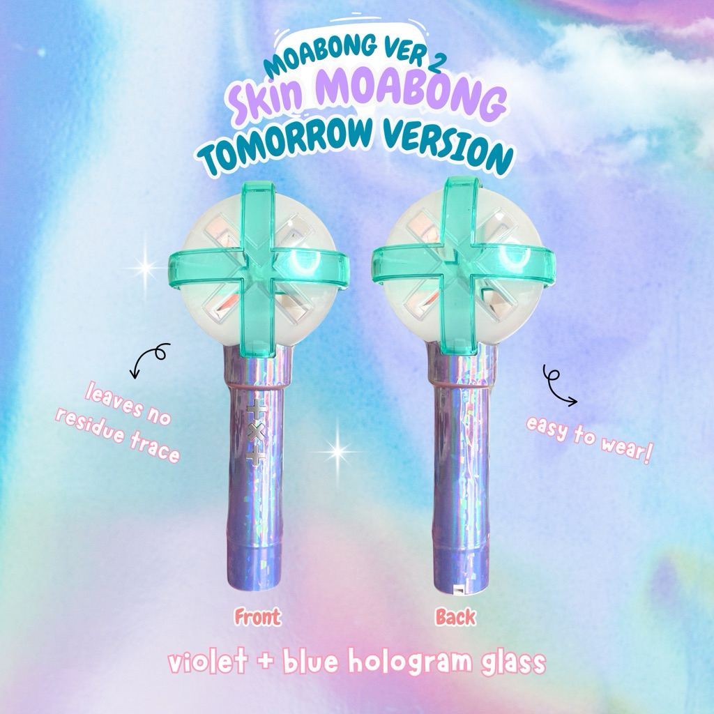 

TOMORROW HOLO GLITTER Garskin Sticker Lightstick TXT MOABONG Ver 2 – Wrap Pelindung Anti Baret & Lecet