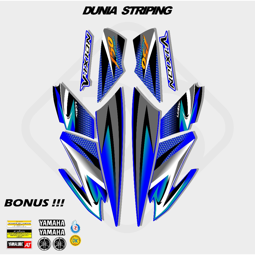 STRIPING STICKER STOCK DECAL STIKER YAMAHA VIXION OLD TAHUN 2007-2009 / LESS VIXION  / LIS VIXION MO